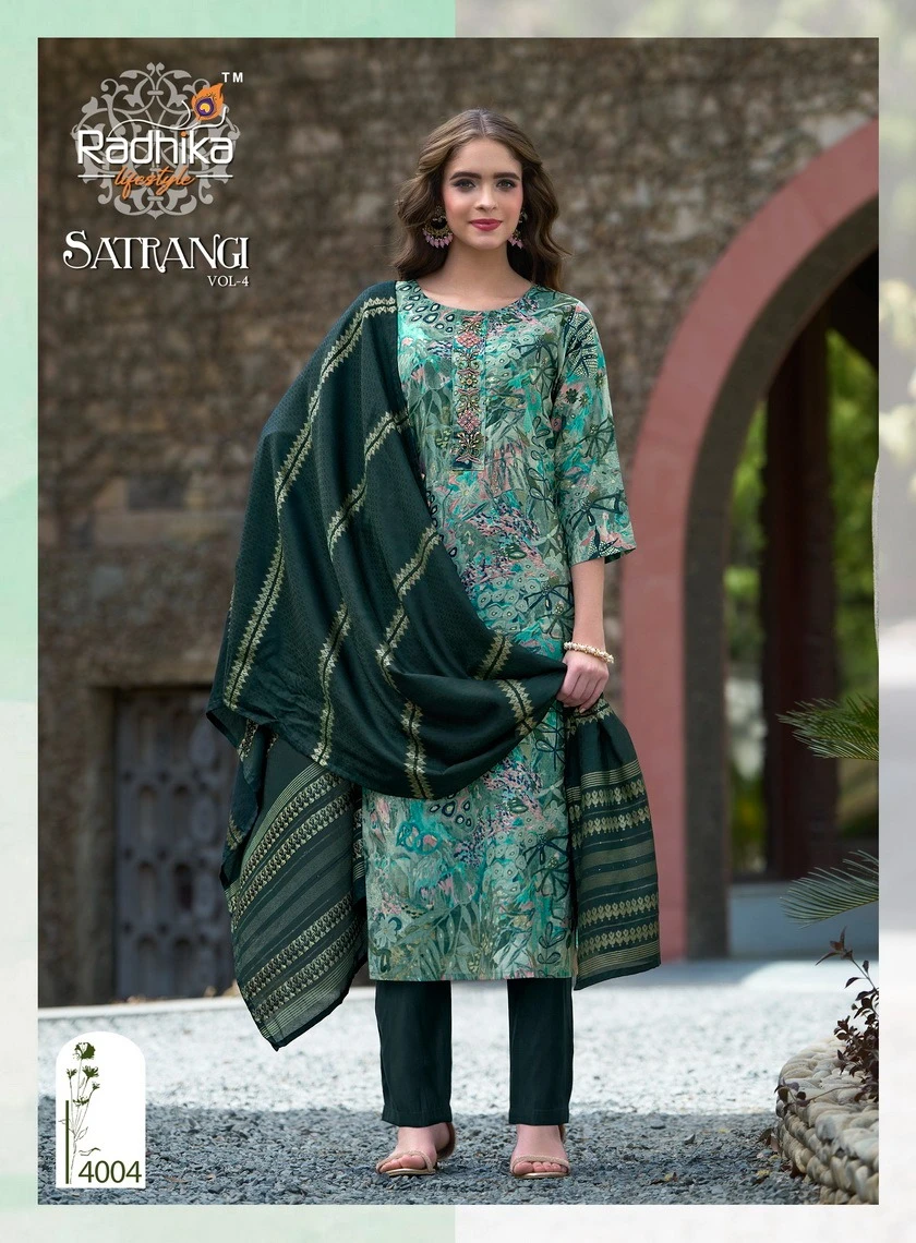 Radhika Lifestyle Satrangi Vol 4 Modal Chanderi Print Wholesale Fancy Readymade Salwar Suit Catalog — Wholesale Readymade Suit, MPA wholesale from Surat — view 4